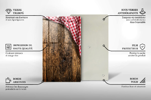 Protège plaque de cuisson Table en bois