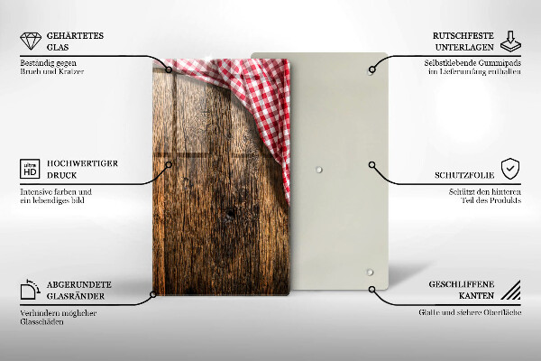 Protège plaque de cuisson Table en bois