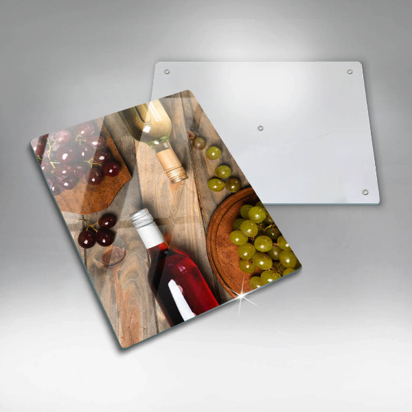 Protège plaque de cuisson Bouteilles de vin et raisins