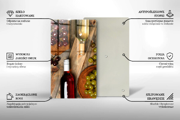 Protège plaque de cuisson Bouteilles de vin et raisins