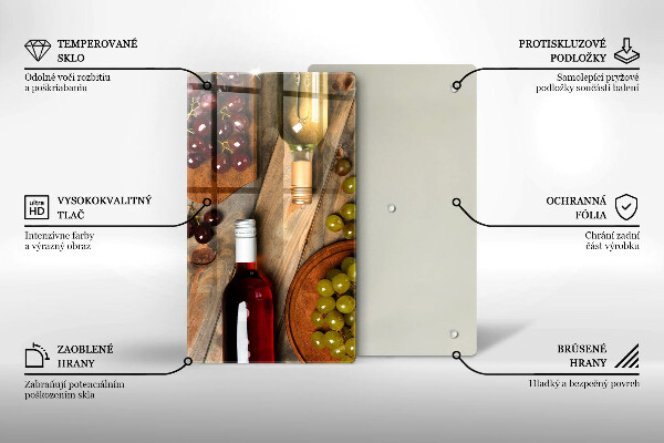 Protège plaque de cuisson Bouteilles de vin et raisins