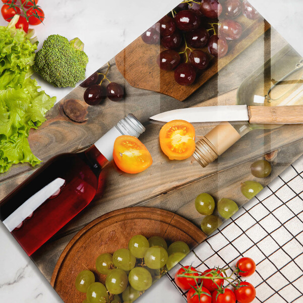 Protège plaque de cuisson Bouteilles de vin et raisins