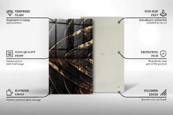 Protège plaque de cuisson Feuille d'or