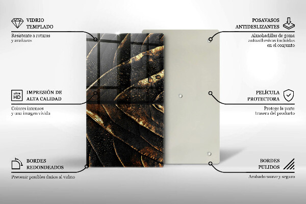 Protège plaque de cuisson Feuille d'or