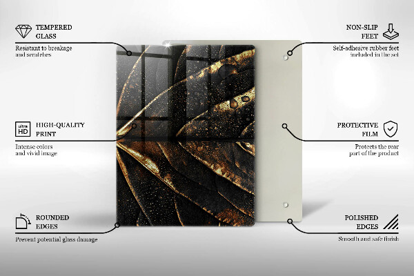 Protège plaque de cuisson Feuille d'or
