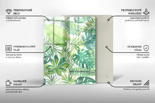 Protège plaque de cuisson Feuilles de boho aquarelle