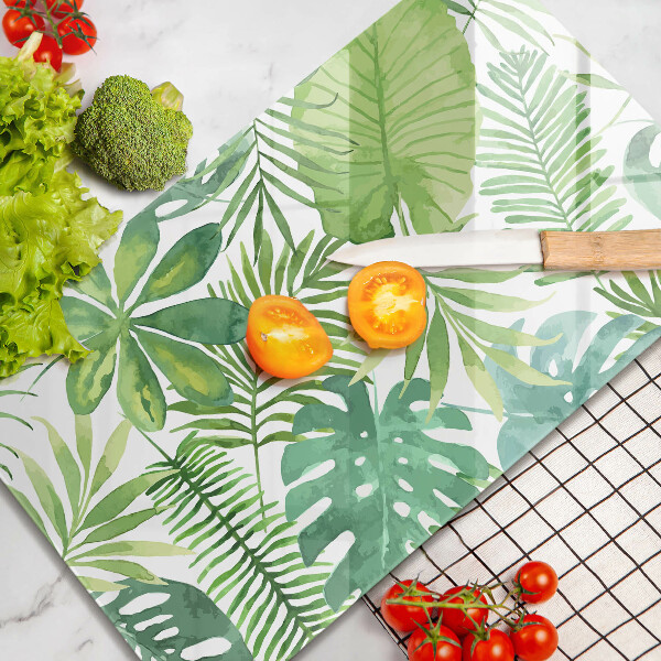 Protège plaque de cuisson Feuilles de boho aquarelle