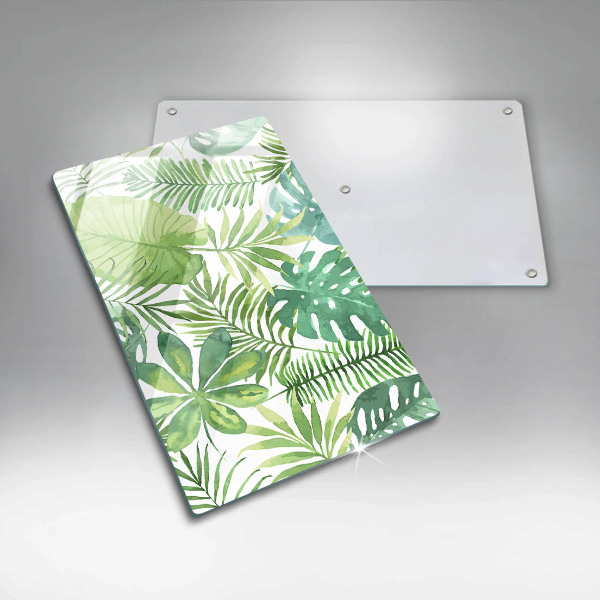 Protège plaque de cuisson Feuilles de boho aquarelle
