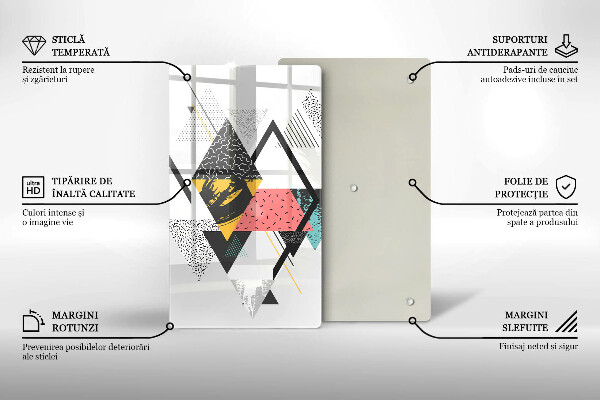Protège plaque de cuisson Triangles abstraits