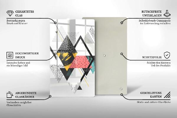 Protège plaque de cuisson Triangles abstraits
