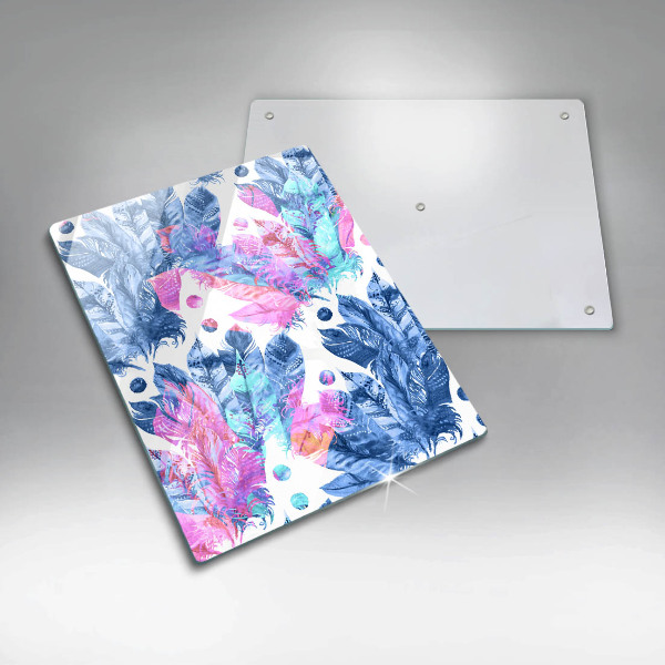 Protège plaque de cuisson Illustration bohème de plumes