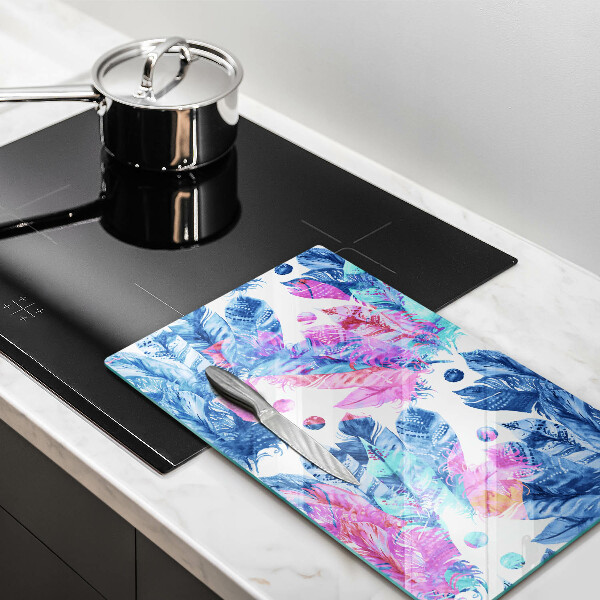 Protège plaque de cuisson Illustration bohème de plumes