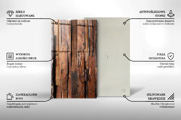 Protège plaque de cuisson Planches de bois décoratives