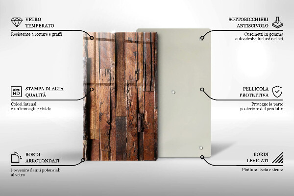 Protège plaque de cuisson Planches de bois décoratives