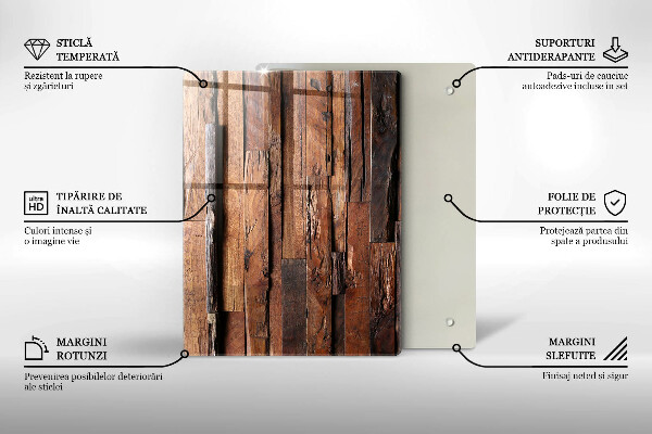 Protège plaque de cuisson Planches de bois décoratives