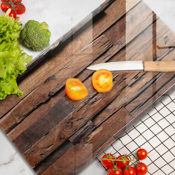 Protège plaque de cuisson Planches de bois décoratives