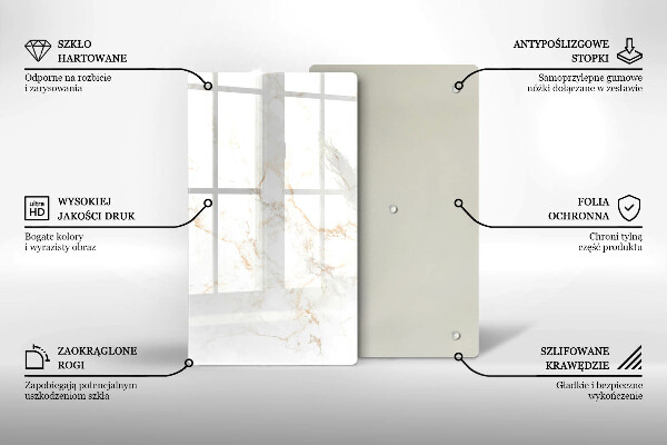 Protège plaque de cuisson Pierre de marbre élégante