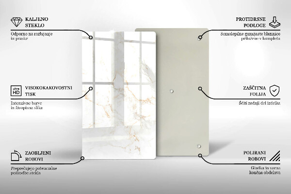 Protège plaque de cuisson Pierre de marbre élégante