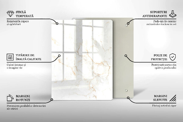 Protège plaque de cuisson Pierre de marbre élégante