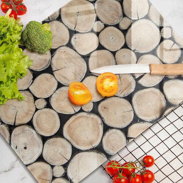 Protège plaque de cuisson Troncs d'arbres en bois