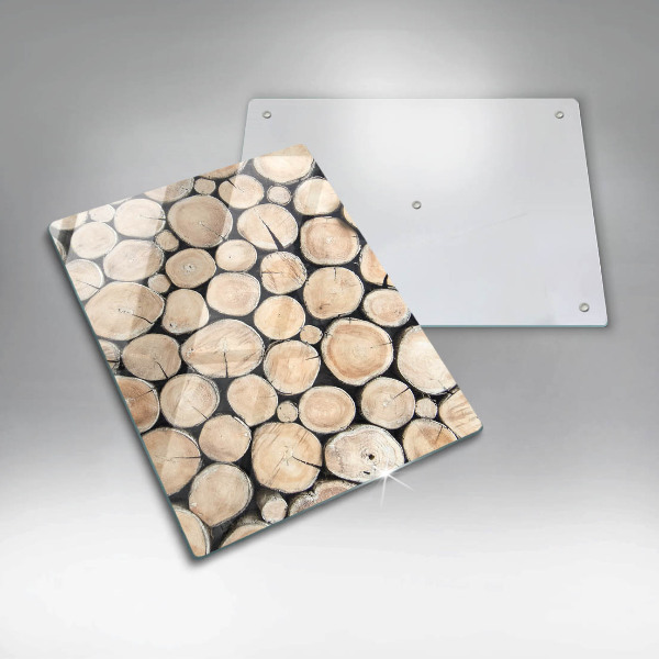 Protège plaque de cuisson Troncs d'arbres en bois