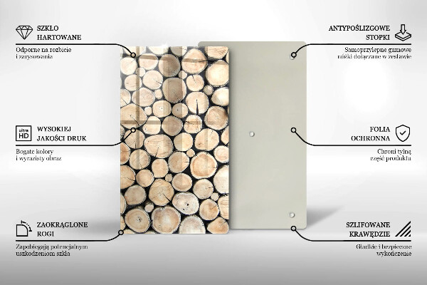 Protège plaque de cuisson Troncs d'arbres en bois