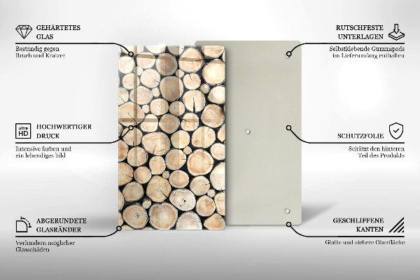 Protège plaque de cuisson Troncs d'arbres en bois