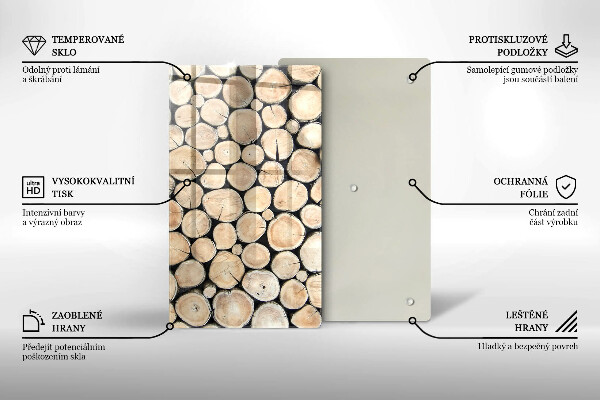 Protège plaque de cuisson Troncs d'arbres en bois