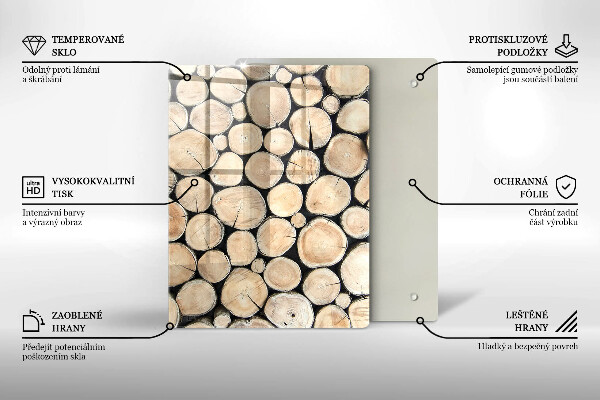 Protège plaque de cuisson Troncs d'arbres en bois
