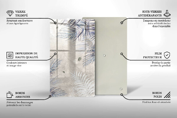 Protège plaque de cuisson Feuilles subtiles