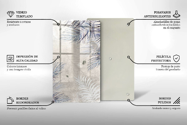 Protège plaque de cuisson Feuilles subtiles
