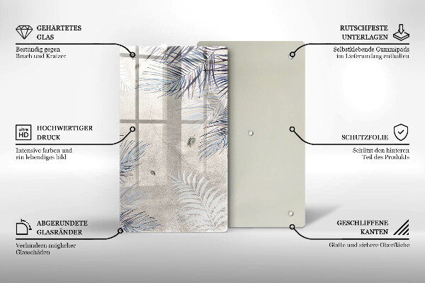 Protège plaque de cuisson Feuilles subtiles