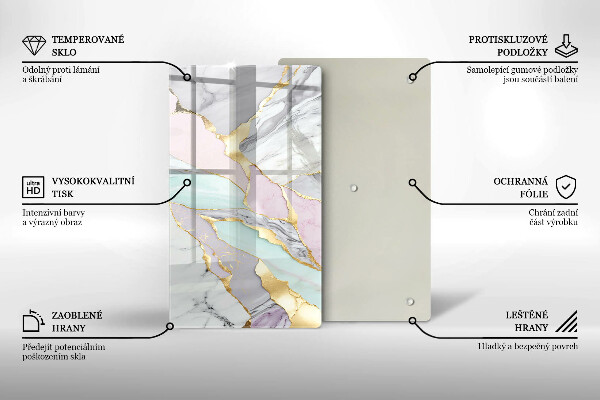 Protège plaque de cuisson Marbre pastel
