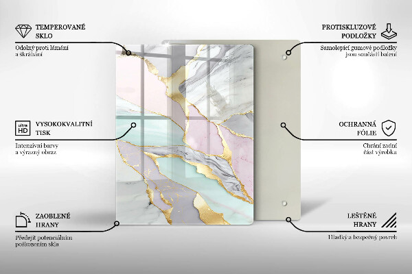 Protège plaque de cuisson Marbre pastel