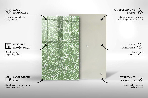 Protège plaque de cuisson Feuilles linéaires