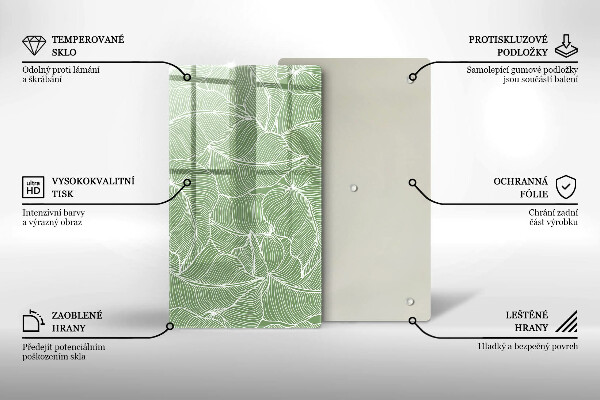 Protège plaque de cuisson Feuilles linéaires