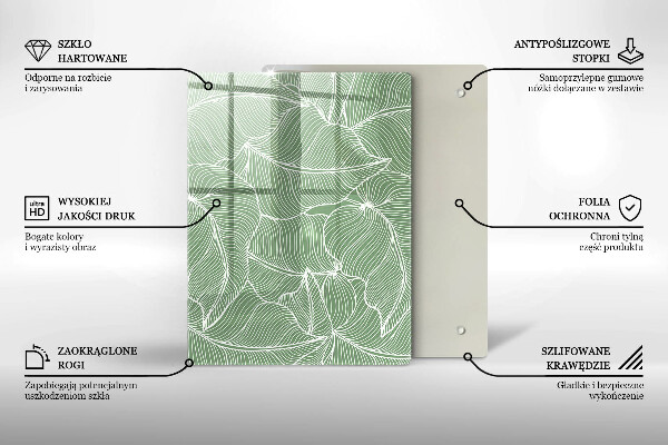 Protège plaque de cuisson Feuilles linéaires