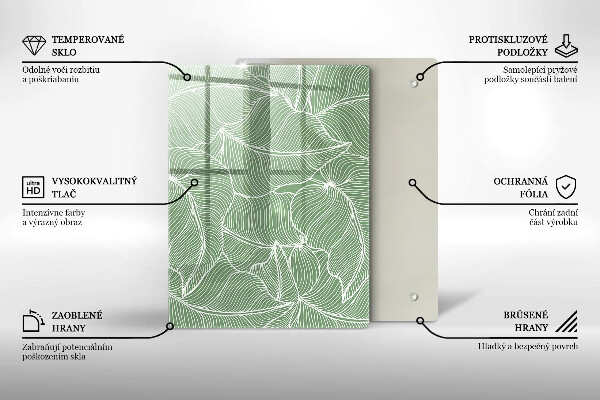 Protège plaque de cuisson Feuilles linéaires