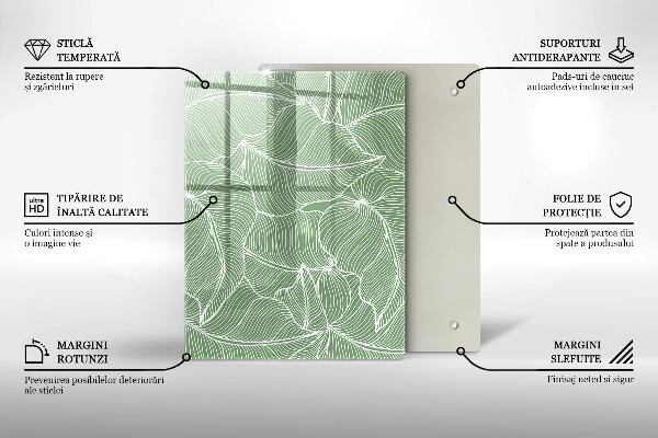 Protège plaque de cuisson Feuilles linéaires