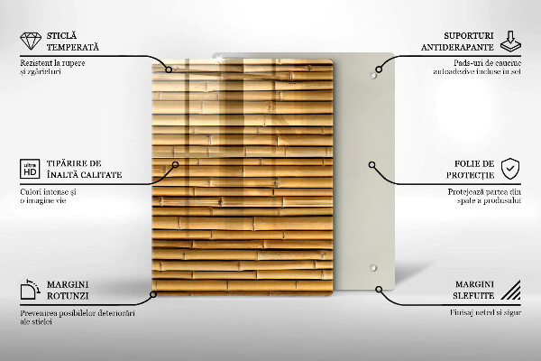 Protège plaque de cuisson Bambou bohème nature