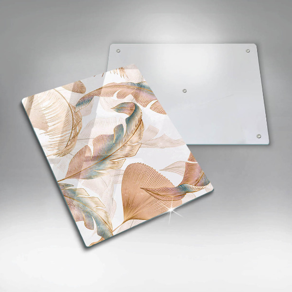 Protège plaque de cuisson Plumes et feuilles de bohème