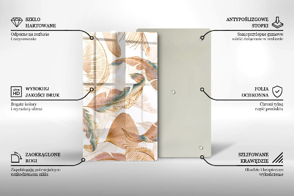 Protège plaque de cuisson Plumes et feuilles de bohème