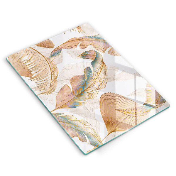 Protège plaque de cuisson Plumes et feuilles de bohème