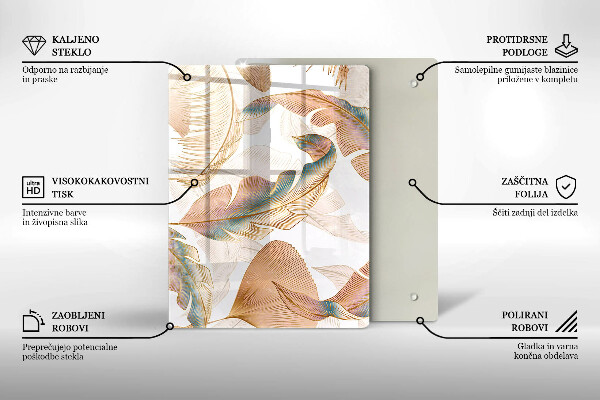 Protège plaque de cuisson Plumes et feuilles de bohème