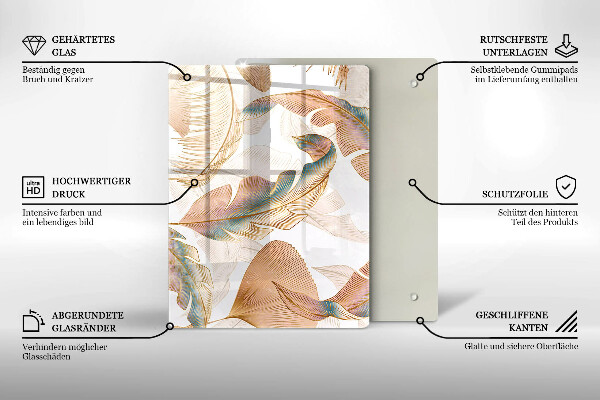 Protège plaque de cuisson Plumes et feuilles de bohème