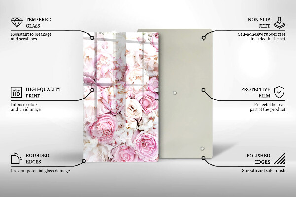 Protège plaque de cuisson Bouquet de pivoines