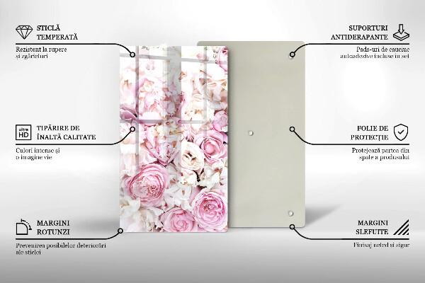 Protège plaque de cuisson Bouquet de pivoines