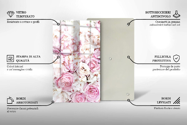 Protège plaque de cuisson Bouquet de pivoines