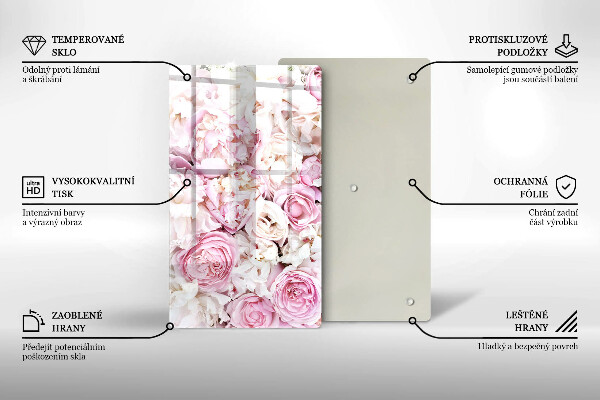 Protège plaque de cuisson Bouquet de pivoines