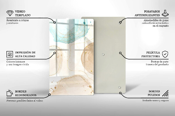 Protège plaque de cuisson Taches bohèmes et or